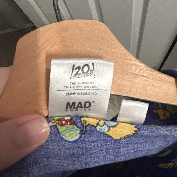 Vintage Bart Simpson Milhouse Print Men's Hawaiian Shirt Size Medium - Picture 4 of 6